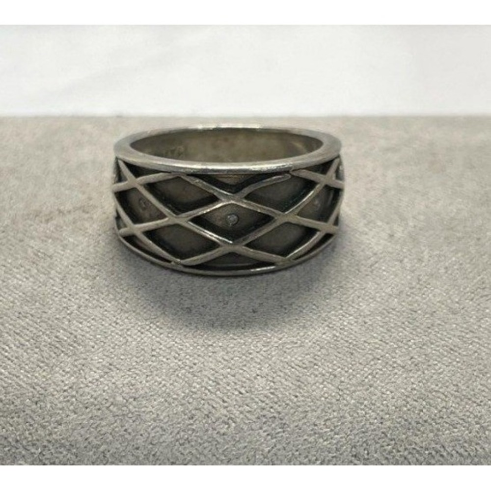 Maya Magal London Sterling Silver 925 Lattice Geometric Band Ring Size 7 6g